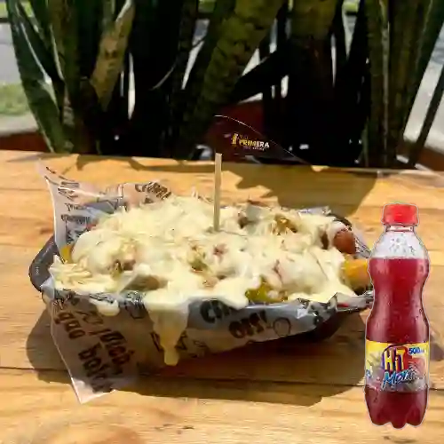 Combo Salchipapa Sencilla + Hit Mora 500 ml