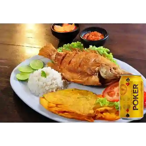 Combo Mojarra Frita Ejecutivo + Poker Lta 330ml