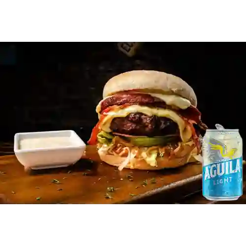 Combo Hamburguesa la Makial + Aguila Light Lta 330ml