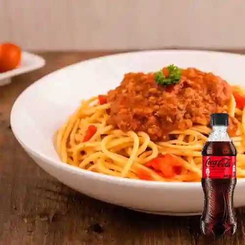 Combo Spaghetti Boloñesa + Coca Cola Sin Azúcar 400 ml