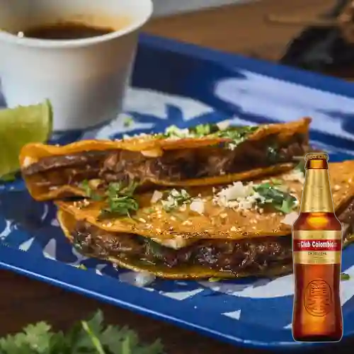 Combo Taco de Birria + Club Colombia Dorada 350 ml