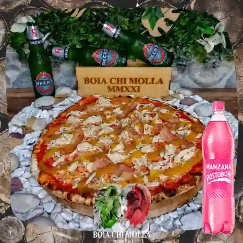Pollo E Miel Mostaza 35cm 6Porciones +Manzana 1.5L