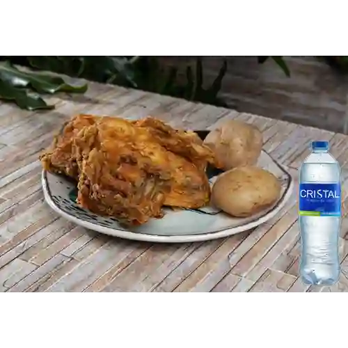 Combo Pollo Apanado 1/4 + Agua Cristal