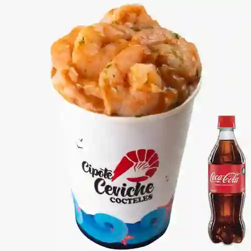 Combo Ceviche de Camarones 16 Oz +Cocacola Orig 600ML
