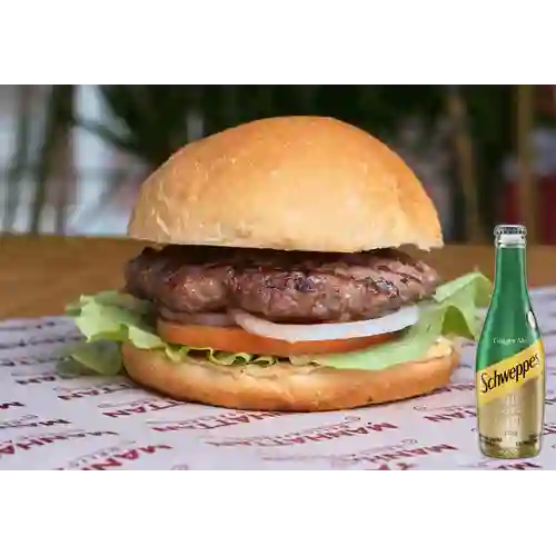 Combo Hamburguesa Res + Schweppes Ginger Ale 300ML