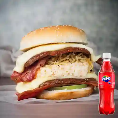 Combo Hamburguesa Súper Doble + Premio 400 ml