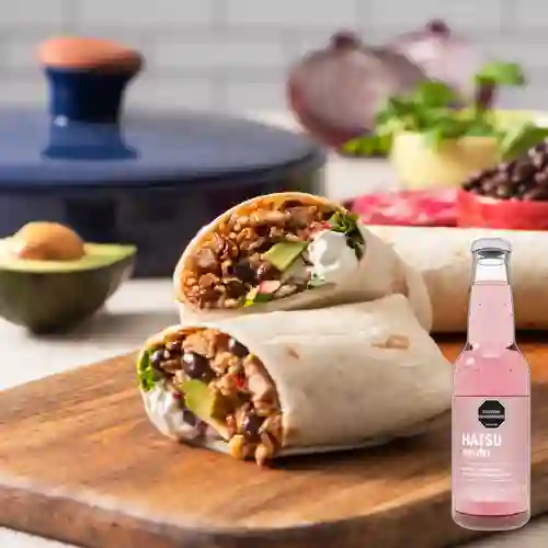 Combo Burritos + Hatsu Soda Frambuesa Rosas 300 ml 
