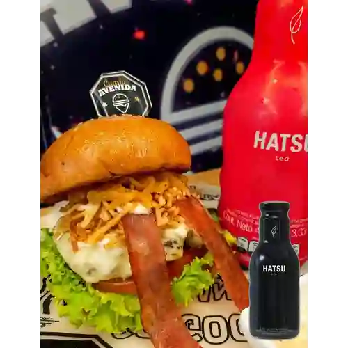 Combo Hamburguesa la Mayorca + Hatsu Negro 400 ml