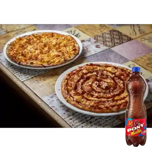 Combo 2 Pizzas Medianas + Pony Malta 1 l