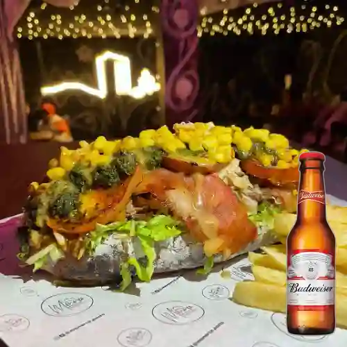 Combo la Bichoota + Cerveza Budweiser Bot. 250ml