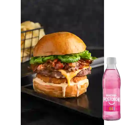 Combo Old School Burger + Postobón Manzana 300 ml