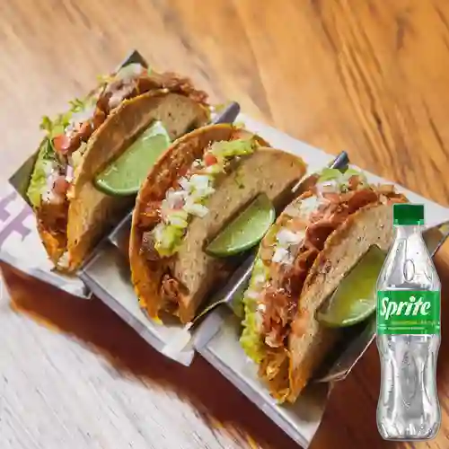 Combo Tacos de Asado de Pollo + Sprite Original 400ml