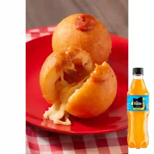 Combo Buñuelo Relleno Queso y Arequipe + Jugo Del Valle Citrus 400ml