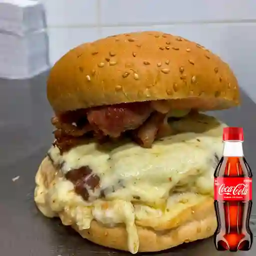Combo Hamburguesa Doble Queso y Tocineta + Cocacola Orig. 250ML