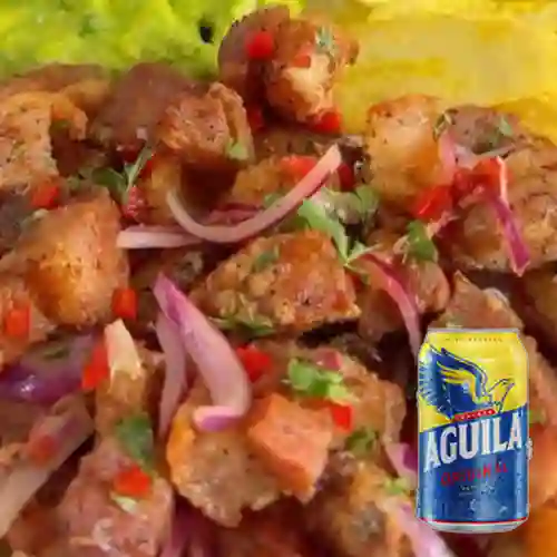Combo Ceviche de Chicharrón + Aguila Orig Lta 330ml