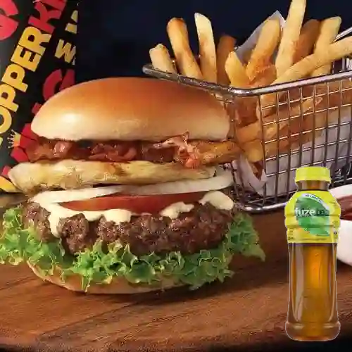 Hamburguesa 3Wk 140 Gr. + Fuzetea de Limón de 400ml