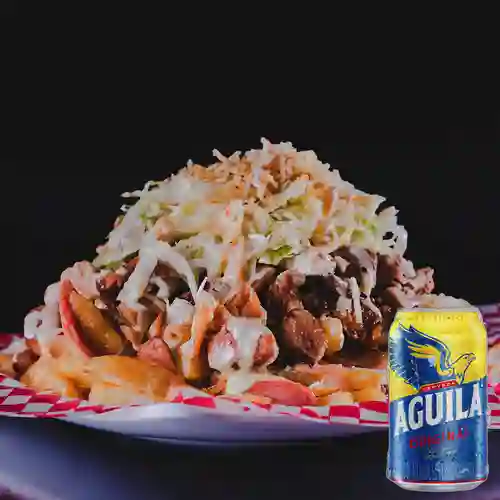 Combo Salchipapa Super Mixta + Aguila Orig Lta 330ml