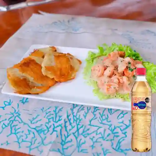 Camarones Al Ajillo c/ Patacón +Brisa Manzana 600ml
