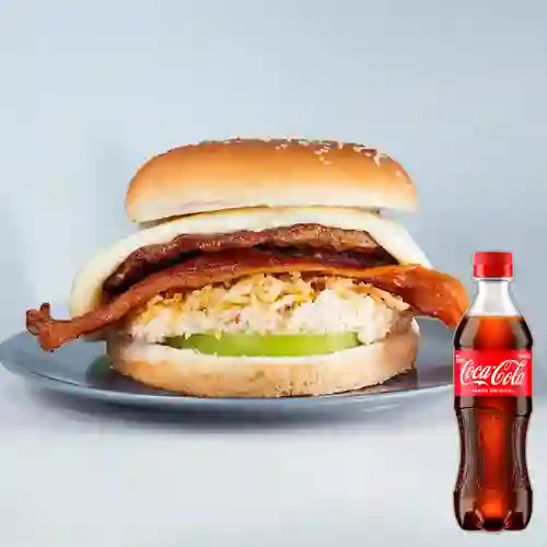 Hamburguesa Especial Queso&Tocineta +CocaCola Org 400ml