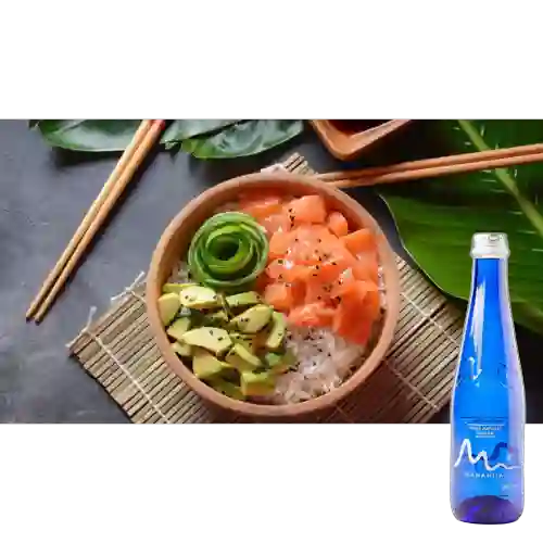 Combo Poke de Salmon + Agua Manantial Sin Agua 300 ml