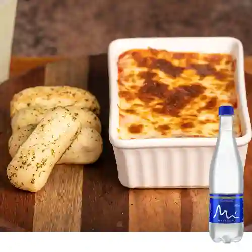 Lasaña Pollo&Champiñón +Agua Manantial S/Gas 600ml
