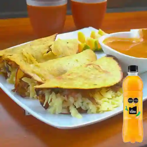 Combo 3 Tacos de Birria + Del Valle Frutal Mango 500ML