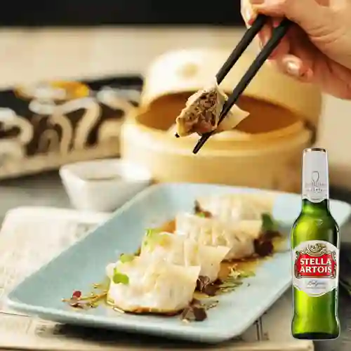 Combo Dumplings + Stella Artois