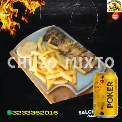 Combo Chuzo Mixto + Cerveza Poker Lta 330ml