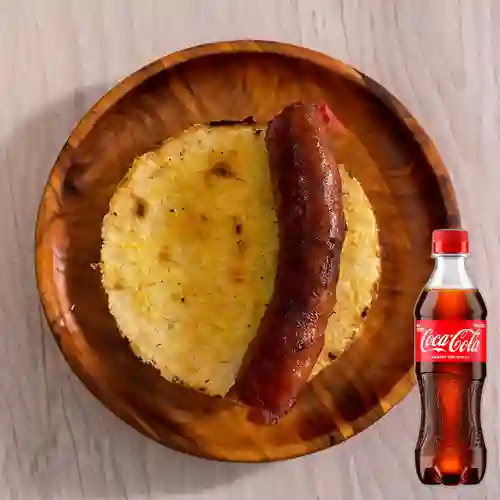 Combo Arepa con Chorizo + Coca Cola Original 400 ml