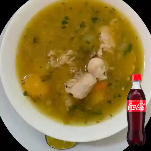 Combo Sopa de Pollo + Coca-Cola Sabor Original 400 ml