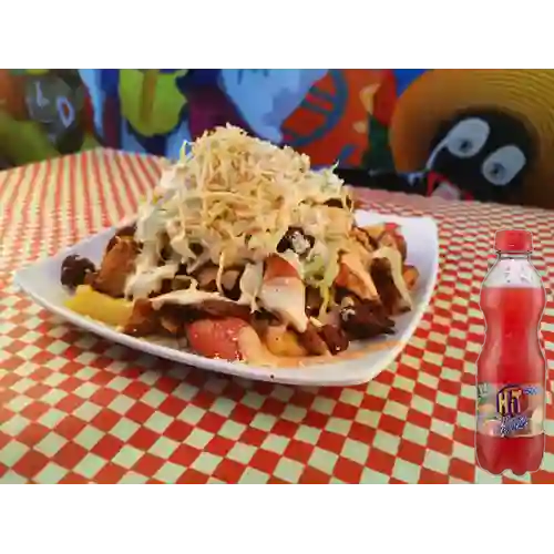 Salchipapa Super Mixta Turbo +Hit Frutas Tropicales 500ml