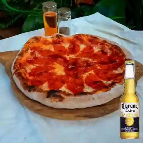 Combo Pizza Pepperoni + Corona Extra 355 ml