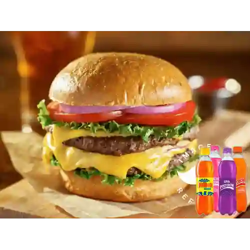 Combo Burger Doble Res + Postobon 400 Uva