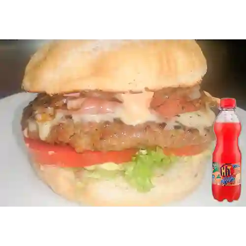 Combo Hamburguesa Sencilla + Hit Tropical 500 ml