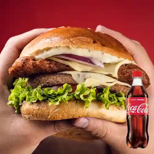 Combo Hamburguesa c/ Chorizo. + Cocacola Orig 500ml
