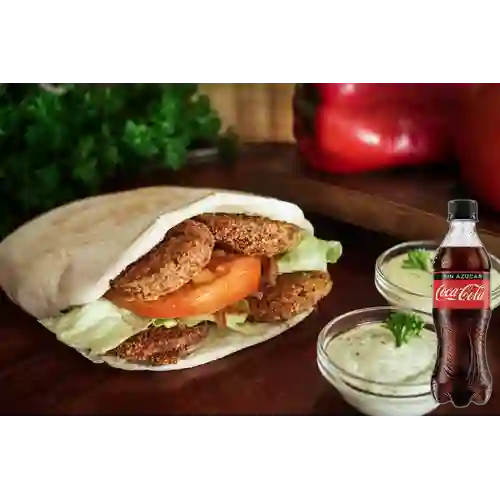 Combo Sándwich de Pollo-falafel + Coca-Cola Sin Azúcar 250 ml