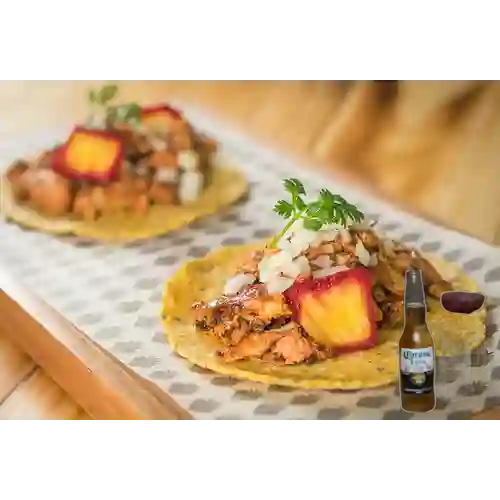 Combo Tacos Al Pastor + Chela que Te Cagas