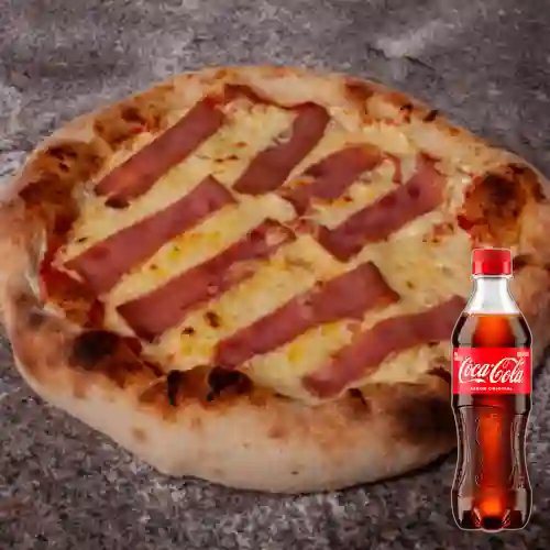 Combo Pizza Jamón Queso + Coca Cola Original 400 ml
