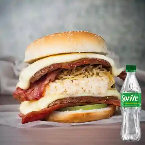 Combo Hamburguesa Súper Doble + Sprite Original 400ml