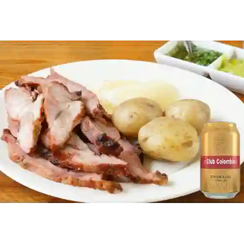 Combo Carne Llanera Porción Mediana + Club Col. Dorada Lata 330ml