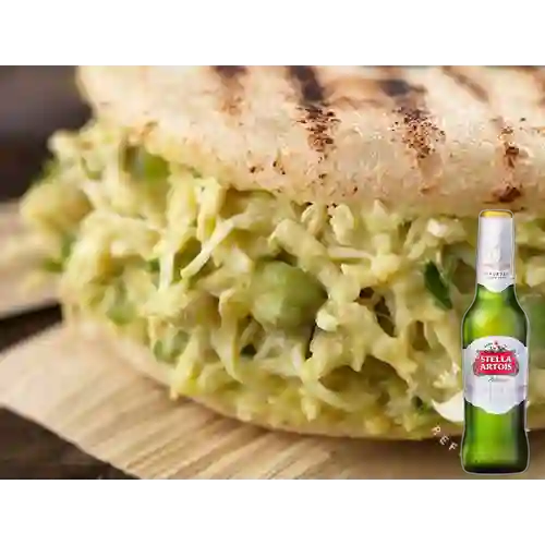 Combo Arepa Reina Pepiada + Stella Artois Bot. 330ml