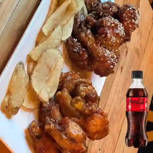 Combo Alas X 8 + Coca Cola Sin Azúcar 400 ml