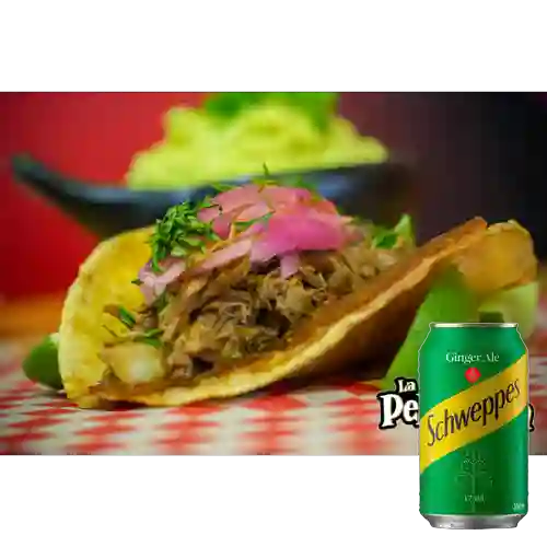 Combo Taco Birria de Res + Schweppes Ginger Ale 350 ml
