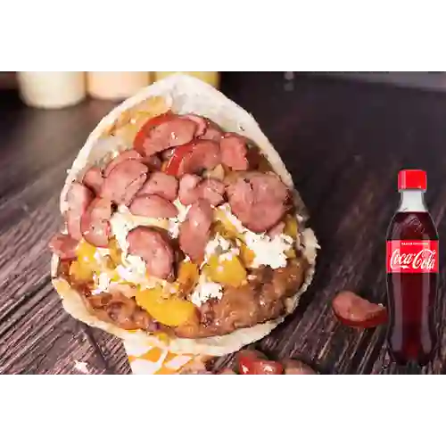Combo Arepa 3 Carnes + Gaseosa Coca-Cola 400 ml