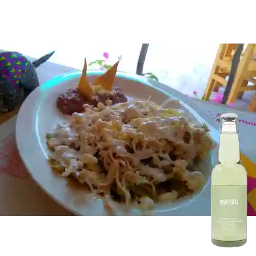 Combo Chilaquiles + Hatsu Soda Sandia Albahaca 300 ml