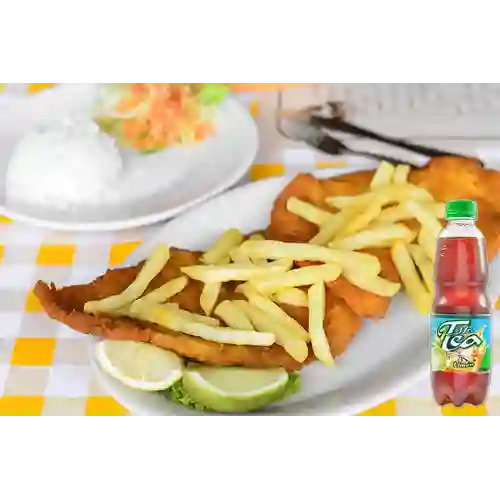 Combo Chuleta de Cerdo,O Pollo +Mr Tea de Limón 600ml