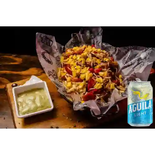 Combo Salchipapas Salchipersonal + Aguila Light Lata 330ml