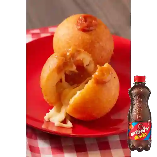 Combo Buñuelo Relleno Queso&Arequipe + Pony Malta 350ml