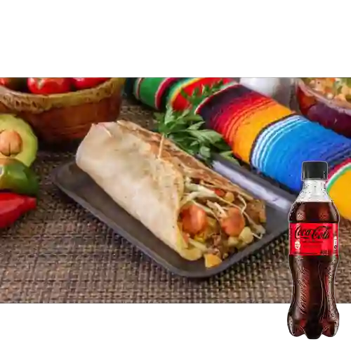 Combo Burro Ranchero + Coca Cola Sin Azúcar 400 ml