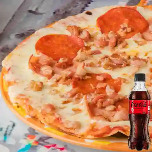 Combo Pizzas Carnes + Coca-cola Sin Azucar 400ml